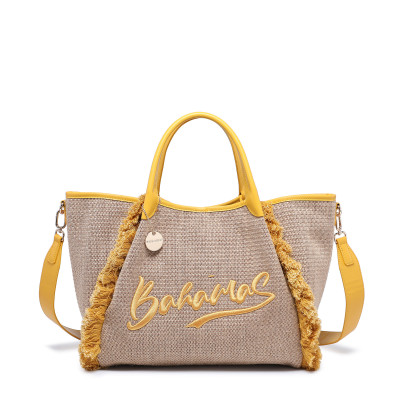 Raffia bag with the word Bahamas