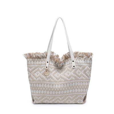 Patterned shopper bag with ruffles