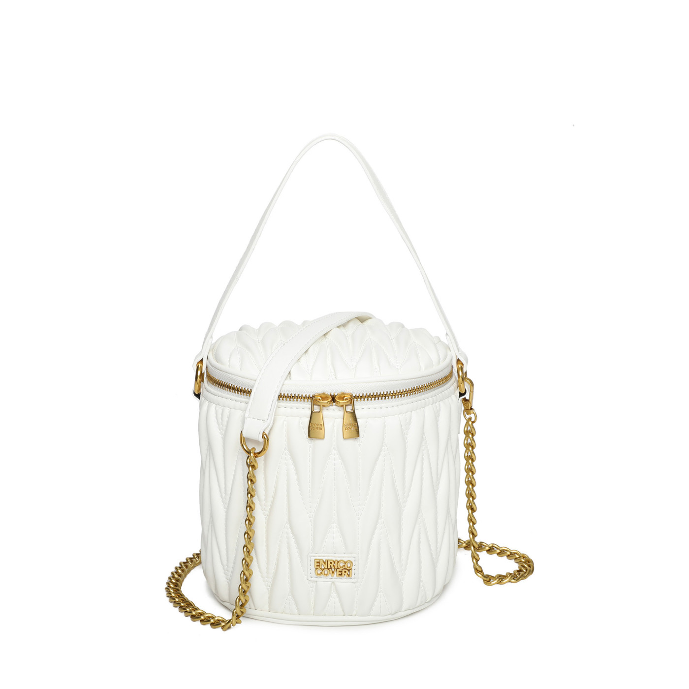 Round handbag with handle