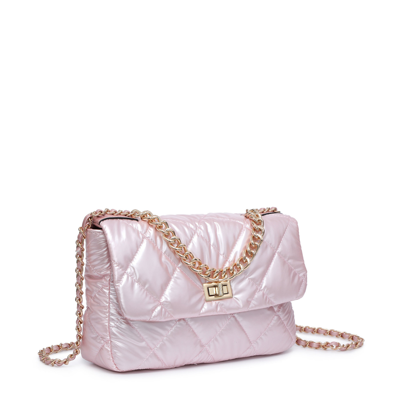 Padded puffer-style shoulder bag