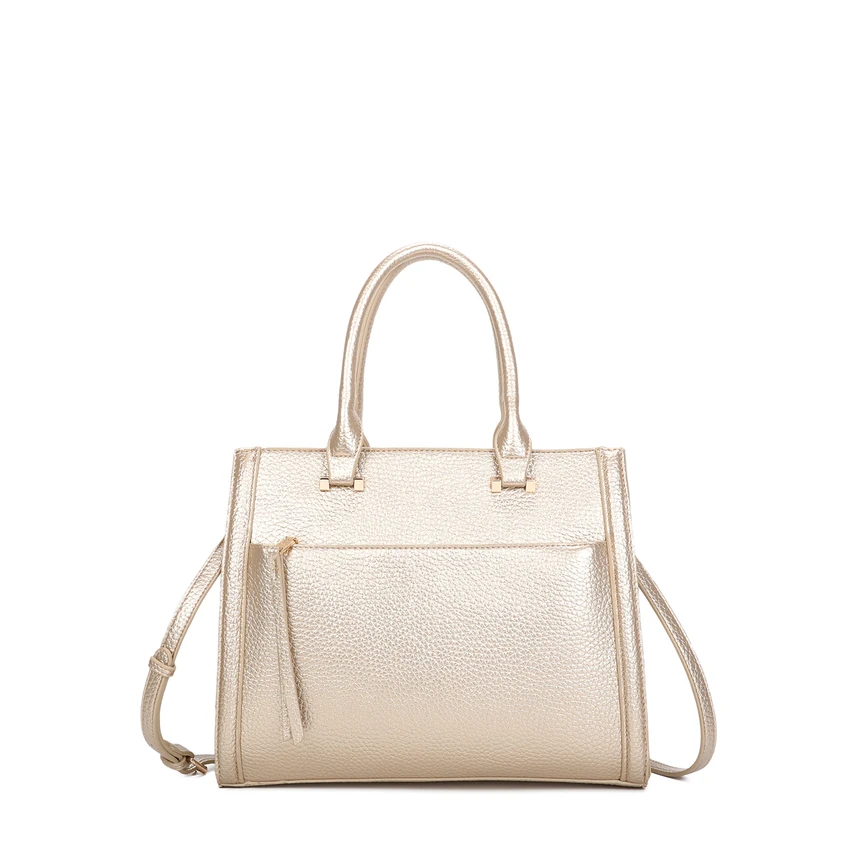 Bolso Shopper con detalles dorados