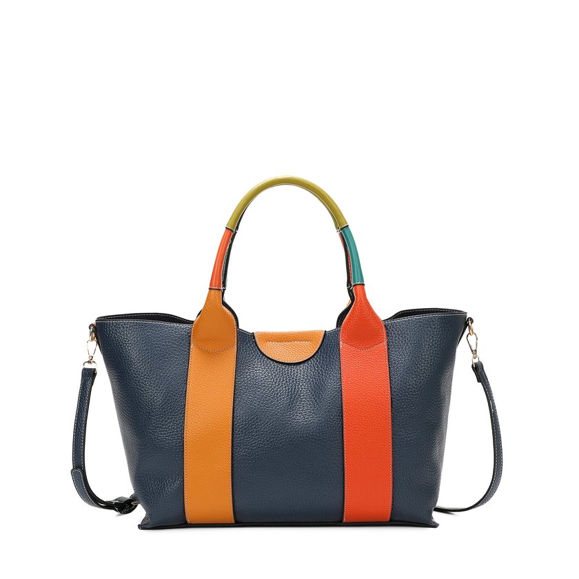 Borsa shopper con manico multicolore