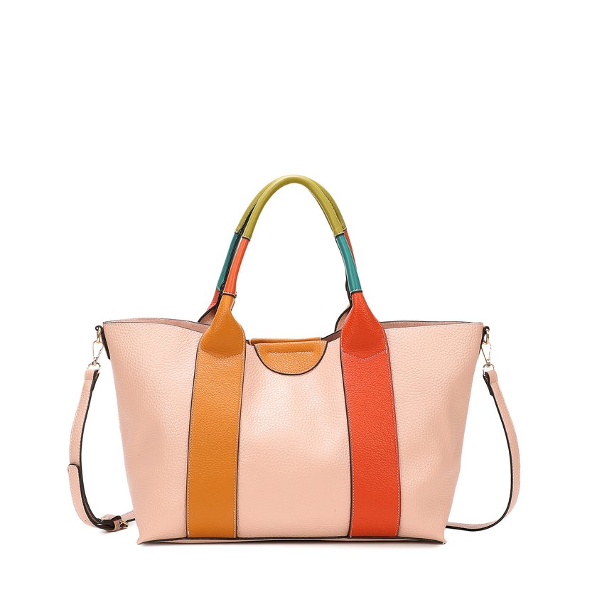 Sac shopper avec poignée multicolore