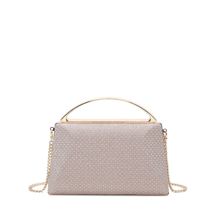 Pochette femme avec poignée dorée