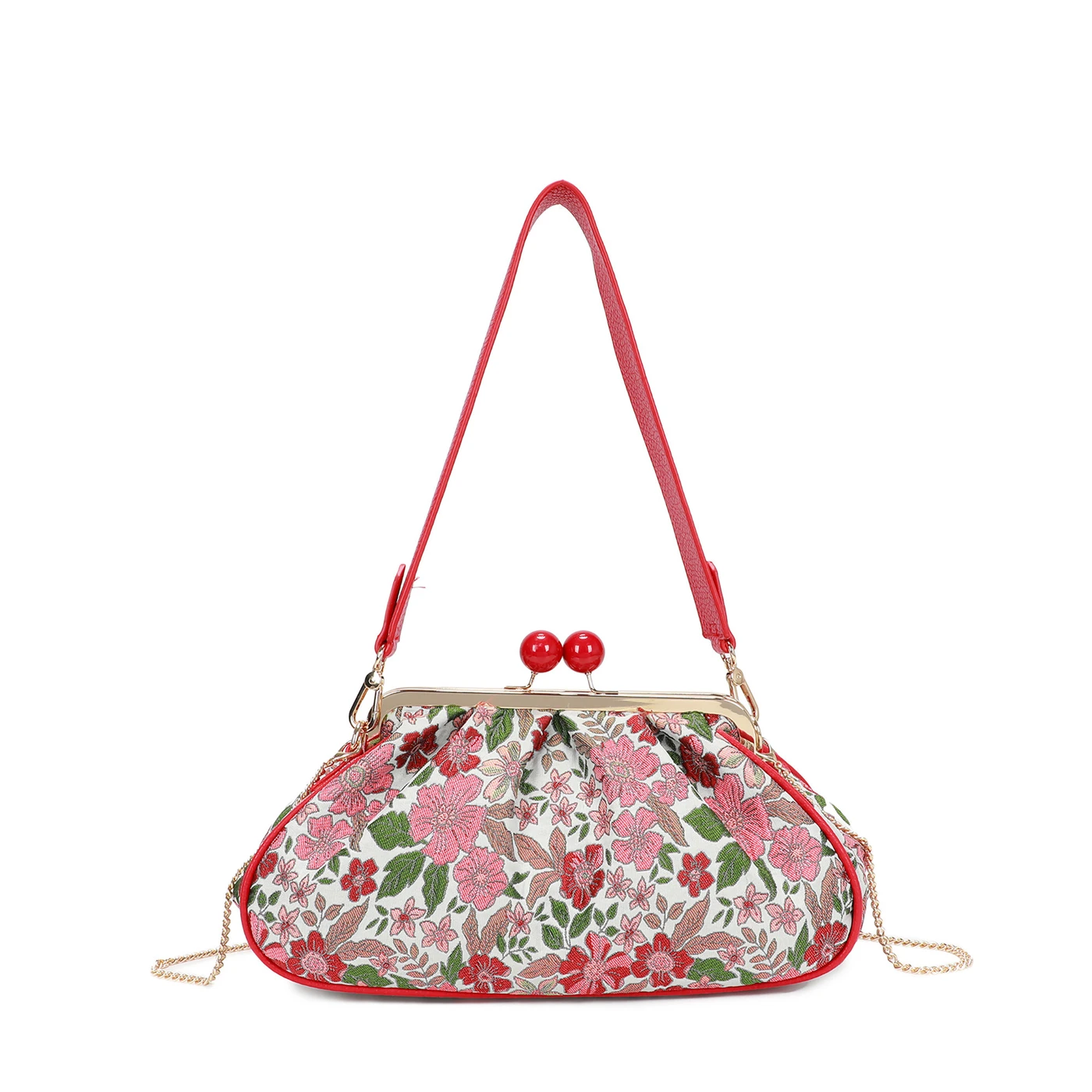 Shoulder bag with floral pattern