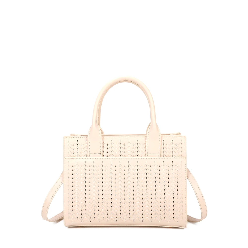 Handbag with herringbone pattern
