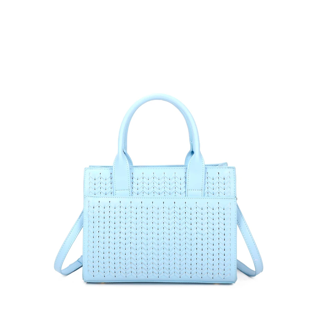 Handbag with herringbone pattern