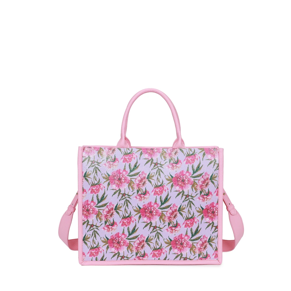 Bolso shopper con estampado de flores