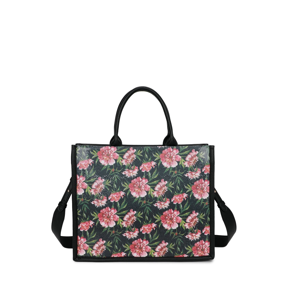 Bolso shopper con estampado de flores