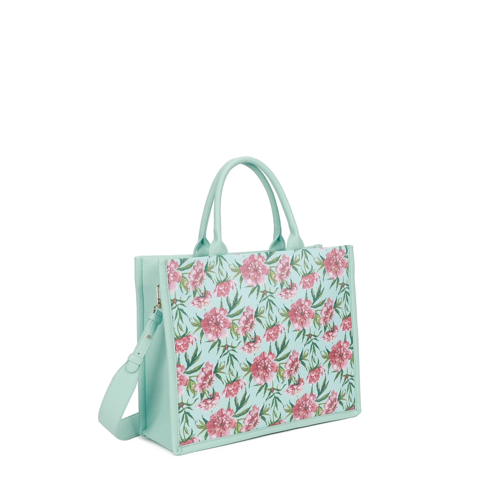 Bolso shopper con estampado de flores