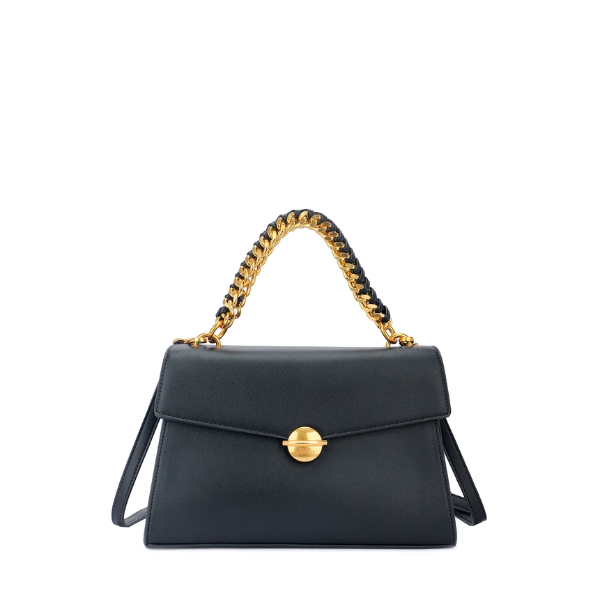 Handbag with golden handle