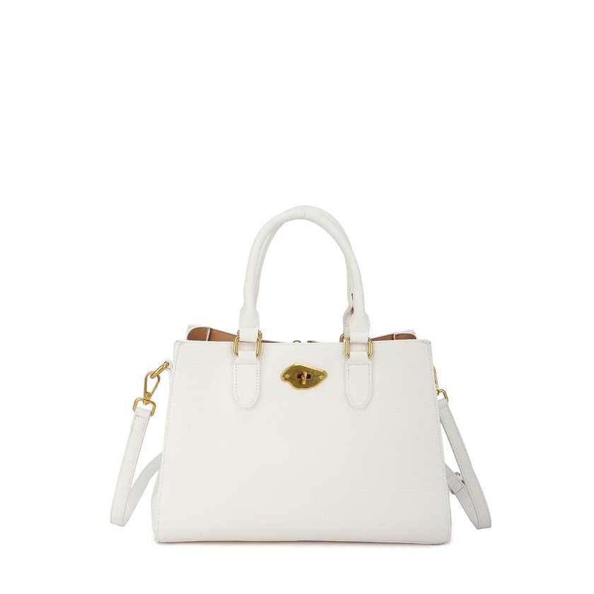 Handbag with irregular clasp