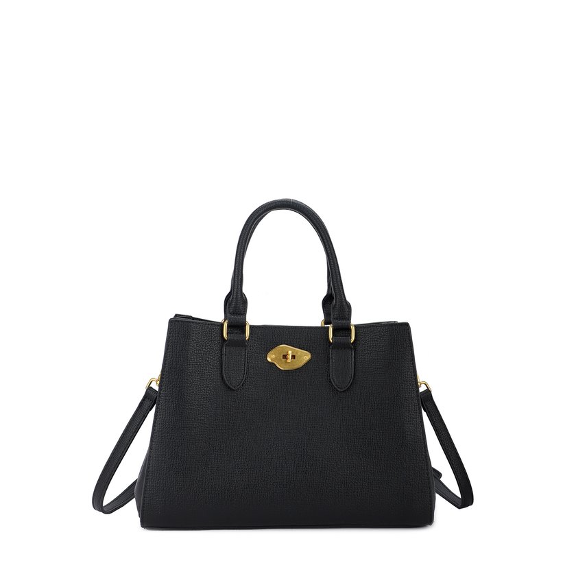 Handbag with irregular clasp