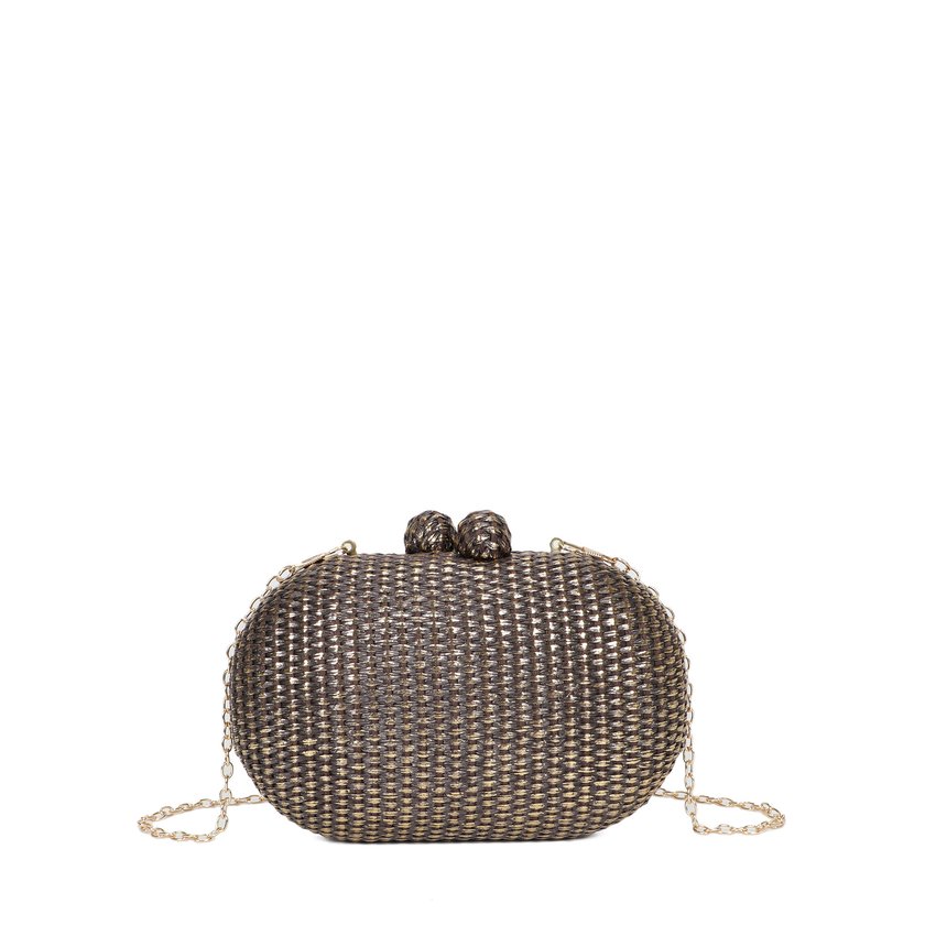 Women's raffia clutch