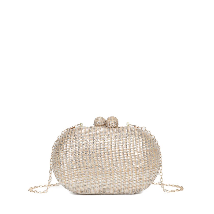 Women's raffia clutch