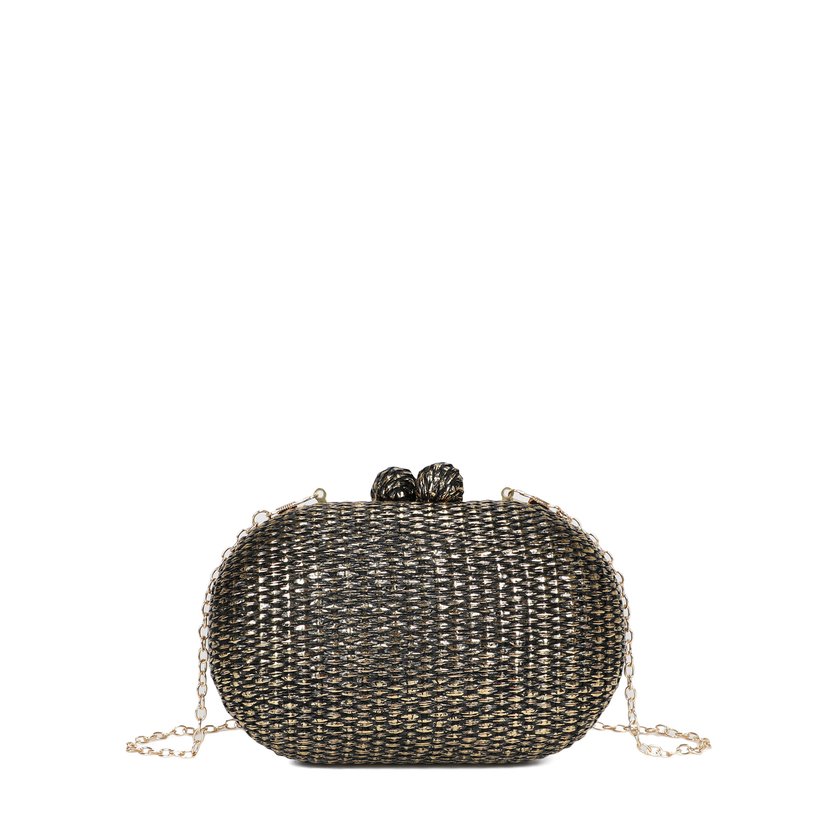 Women's raffia clutch