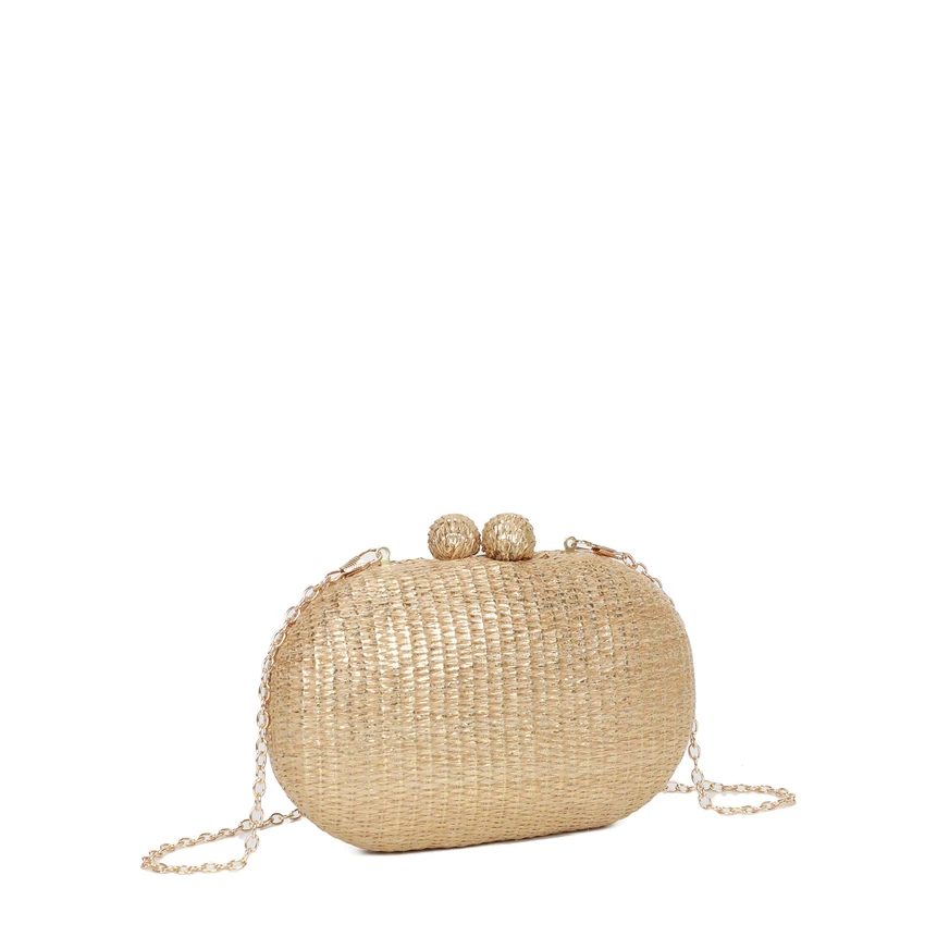 Pochette femme en raphia