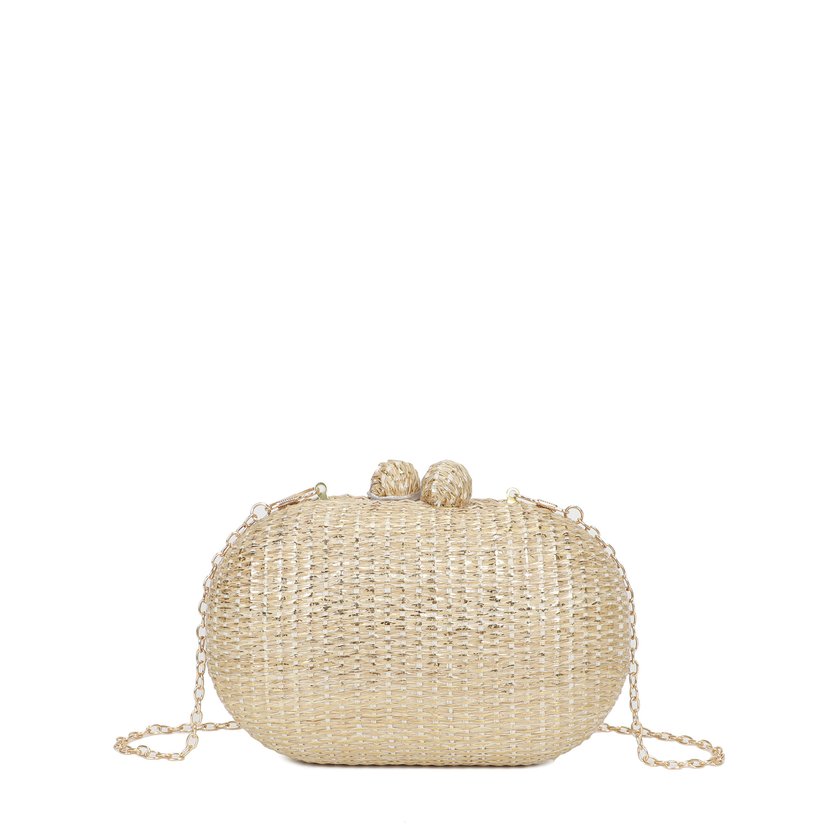Women's raffia clutch