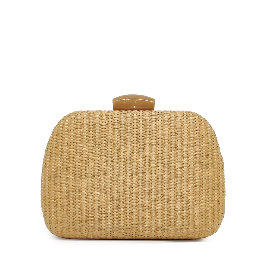 Women's raffia clutch