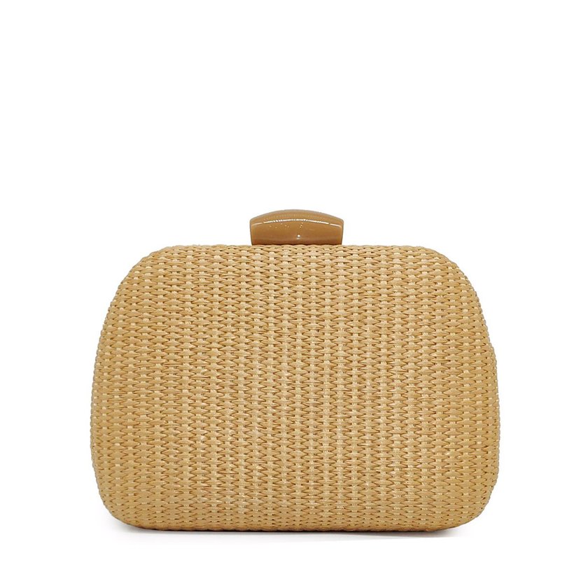 Women's raffia clutch