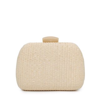 Women's raffia clutch