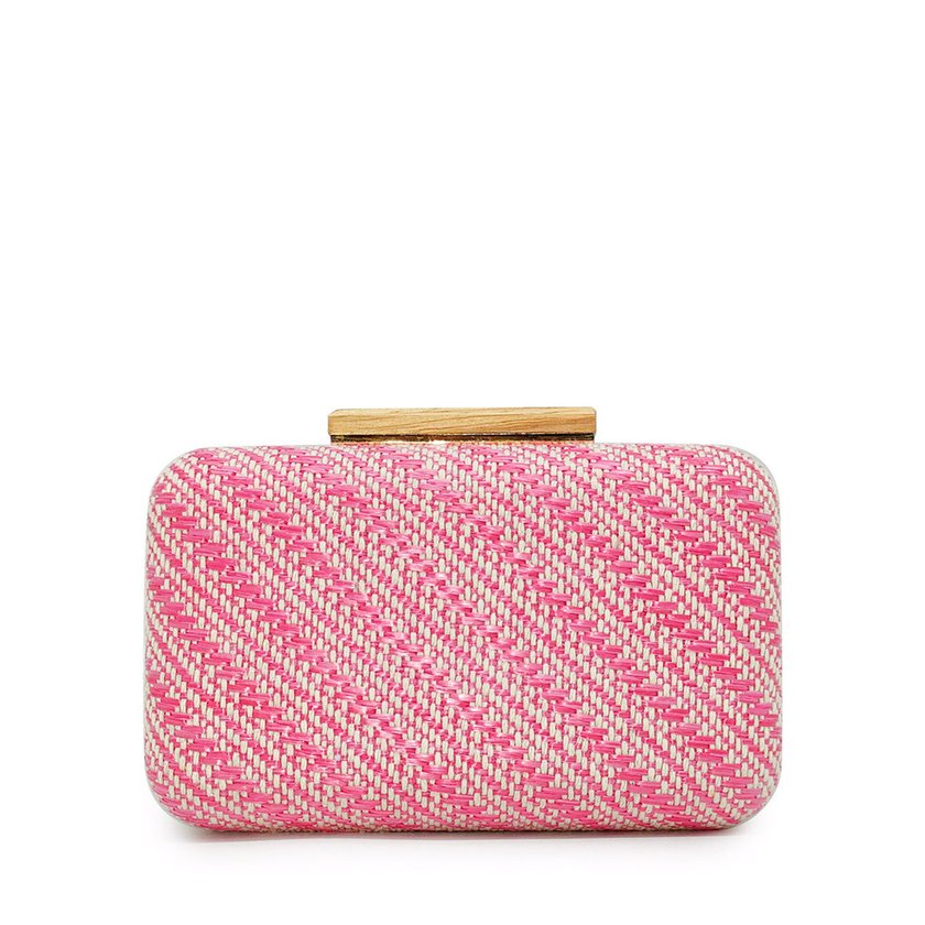 Women's raffia clutch