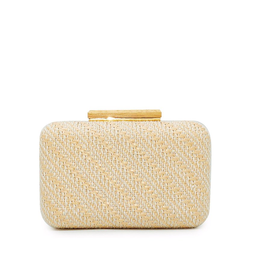 Women's raffia clutch