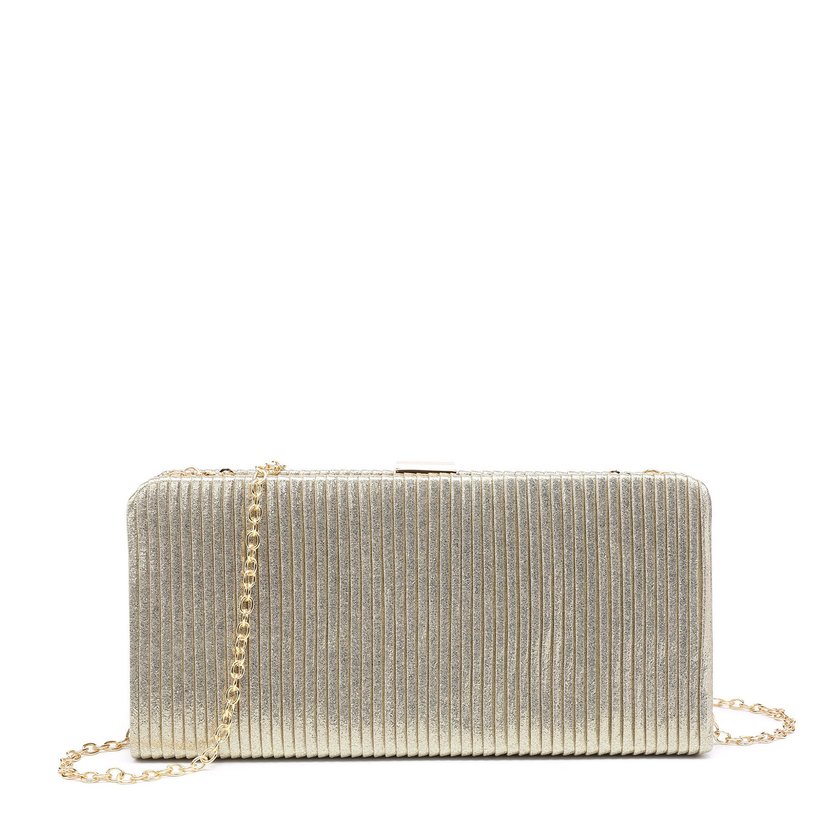 Damen Clutch aus glänzendem Stoff