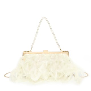 Women's clutch with feathers