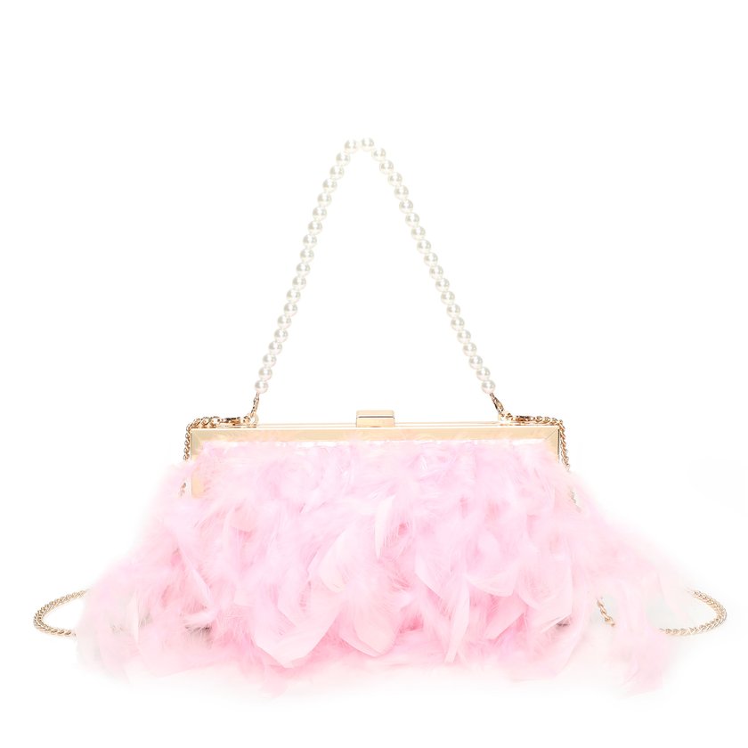 Women's clutch with feathers