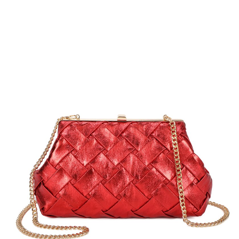 Women's clutch with weaving