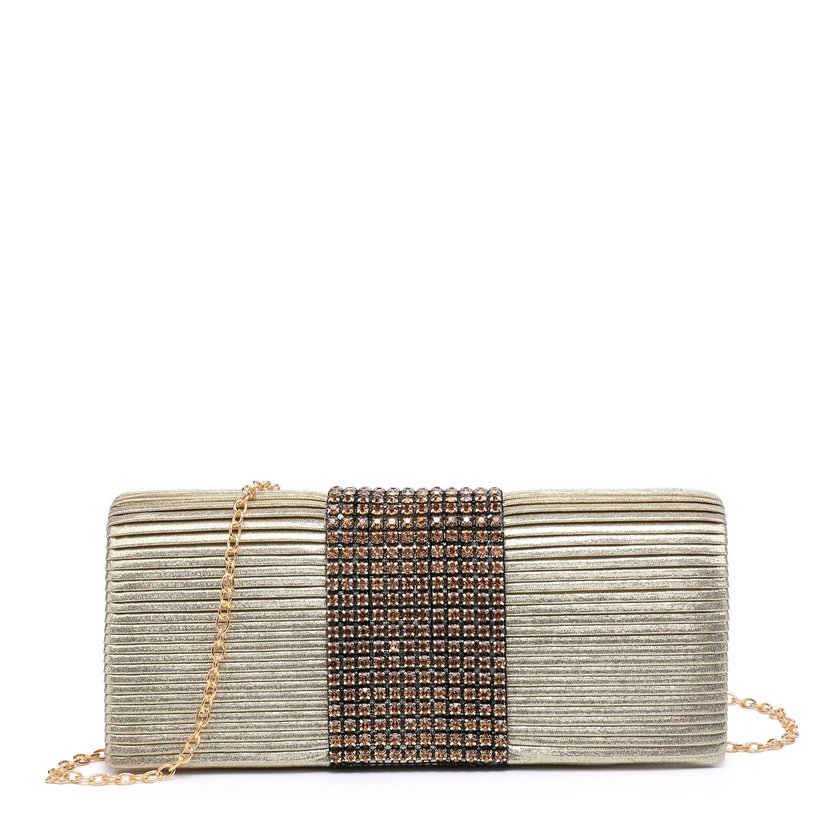 Women's clutch in shiny fabric