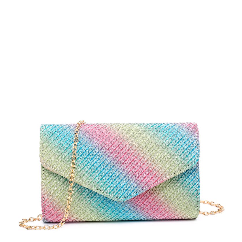 Pochette femme en tissu brillant