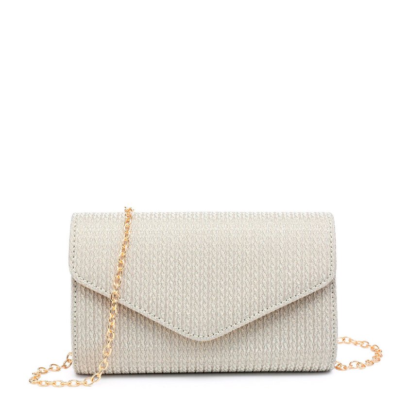 Pochette da donna in tessuto brillante