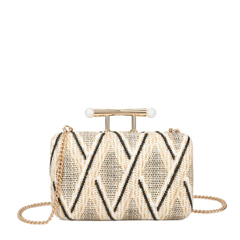 Women's raffia clutch