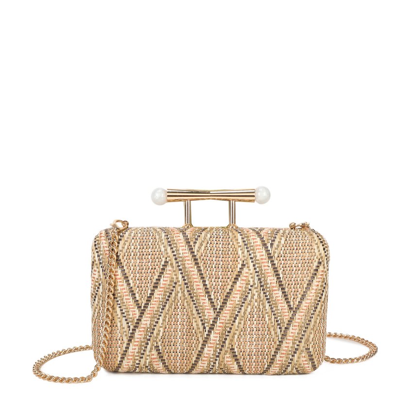 Pochette da donna in rafia