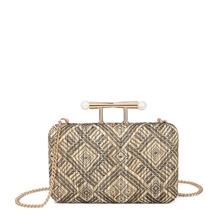 Pochette femme en raphia