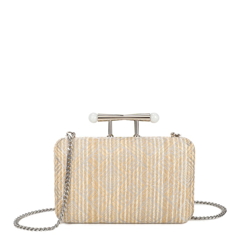 Women's raffia clutch