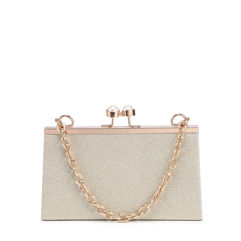 Women's clutch in shiny fabric