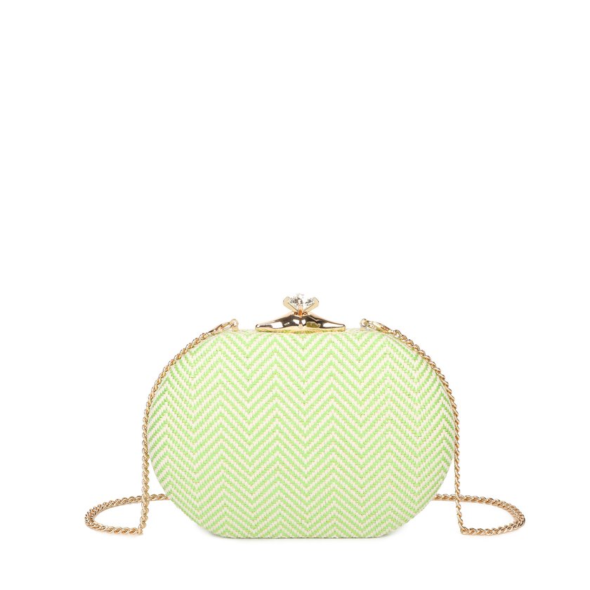 Women's raffia clutch