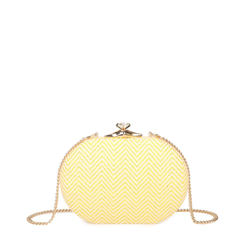 Women's raffia clutch