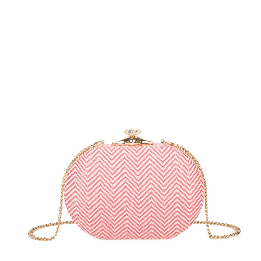 Women's raffia clutch