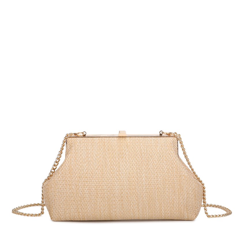 Women's raffia clutch