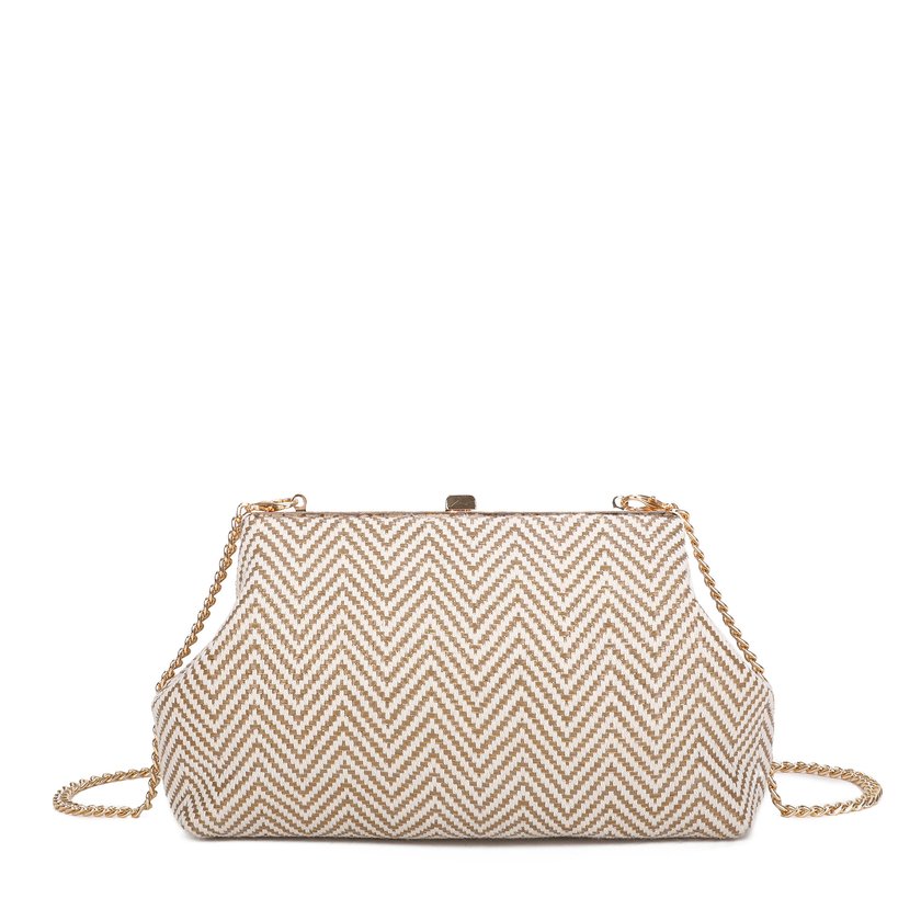 Women's raffia clutch