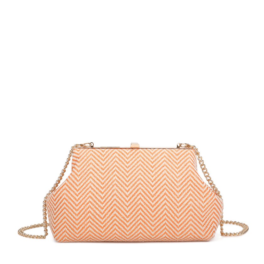 Women's raffia clutch