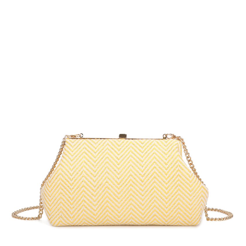 Women's raffia clutch