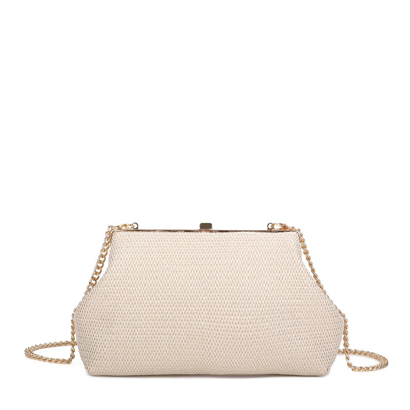 Women's raffia clutch