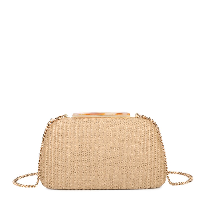 Women's raffia clutch