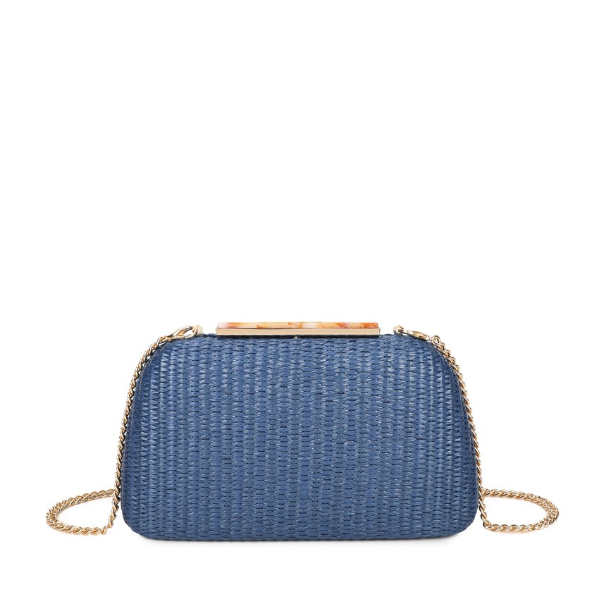 Women's raffia clutch
