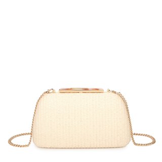Women's raffia clutch
